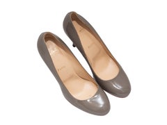 Grey Christian Louboutin Leather Pumps Size 40