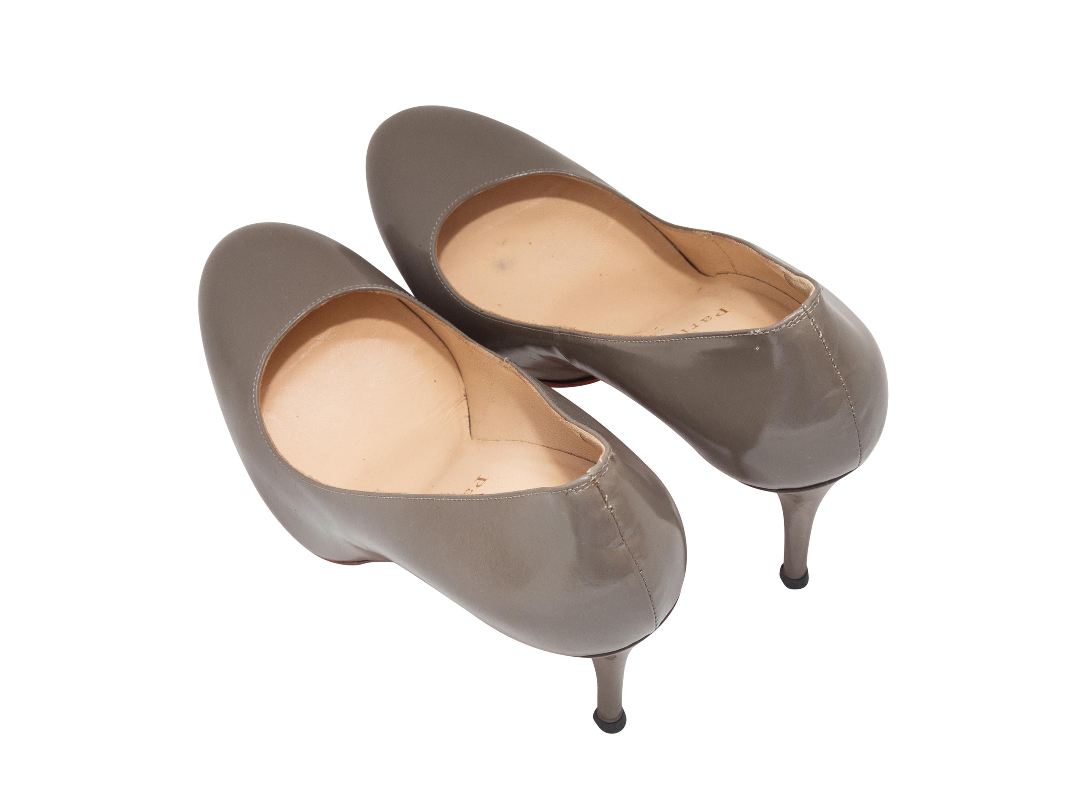 Brown Grey Christian Louboutin Leather Pumps Size 40 For Sale
