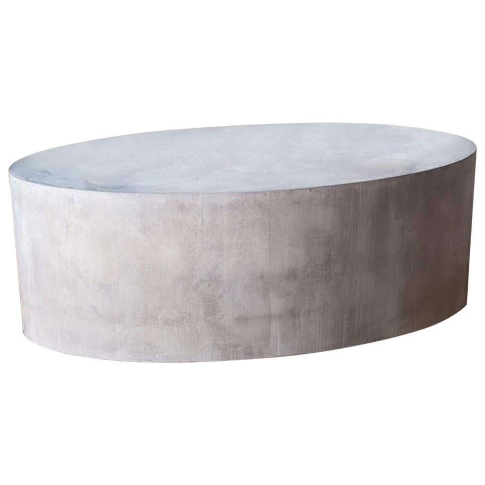 Grey Concrete Elliptical Roller Table by Oso Industries For Sale