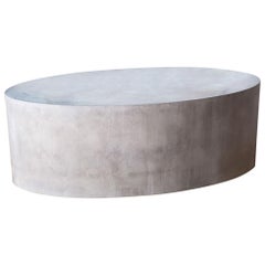 Grey Concrete Elliptical Roller Table by Oso Industries