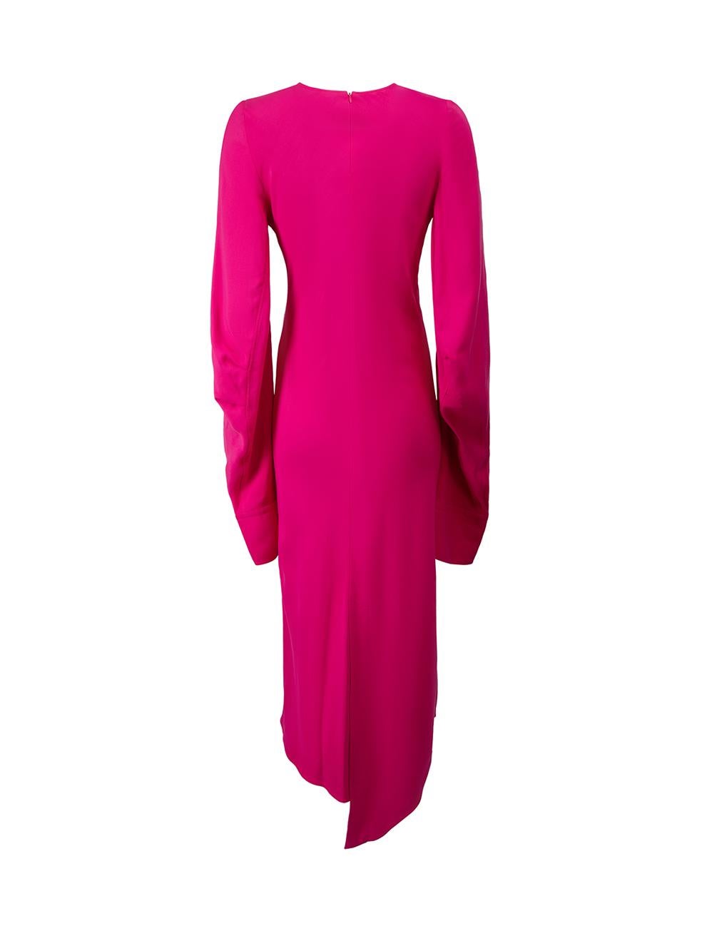 Spring 2022 Pink Long Sleeves Midi Dress Size S In New Condition In London, GB