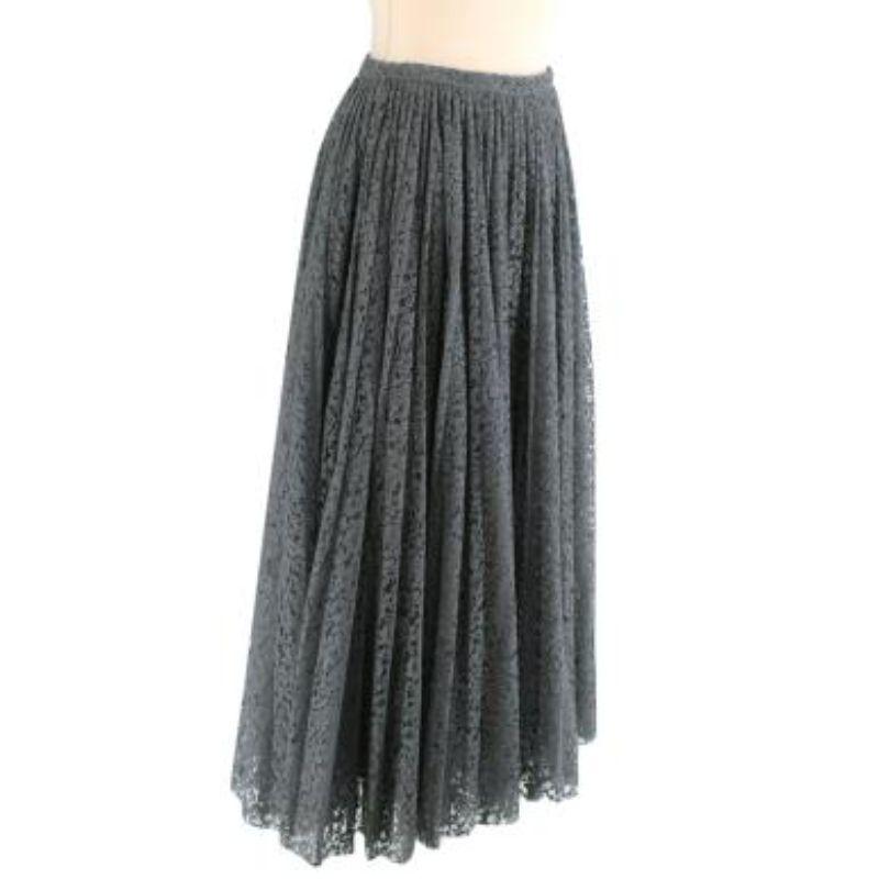 Gray Grey corded lace pleated skirt