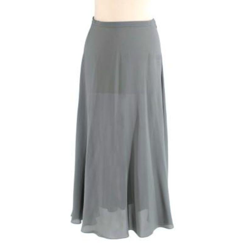 Grey corded lace pleated skirt In Good Condition In London, GB