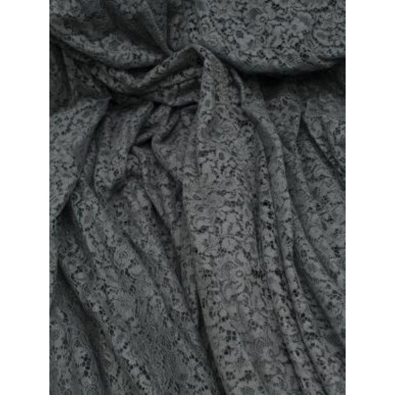 Women's Grey corded lace pleated skirt
