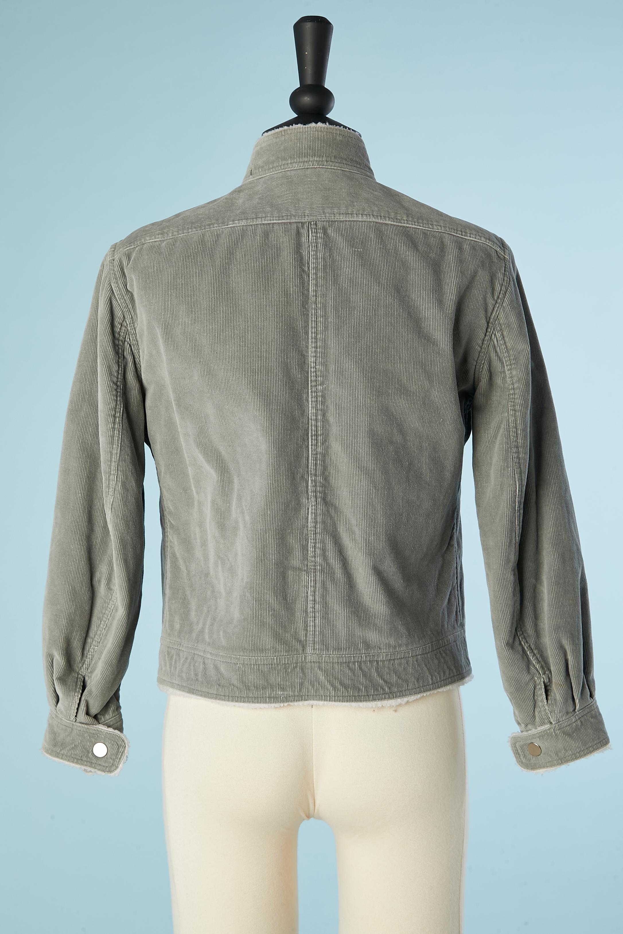 Women's or Men's Grey Corduroy jacket Courrèges Hyperbole Circa 1970 For Sale