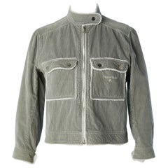Graue Kordjacke Courrèges Hyperbole CIRCA 1970