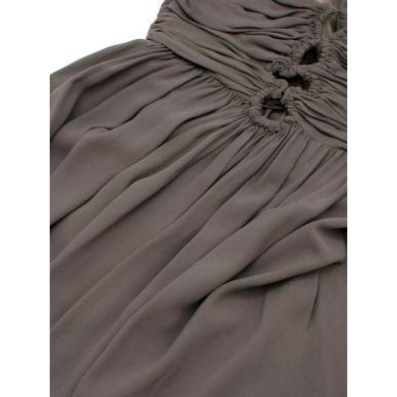 Grey Corset Gathered Chiffon Dress For Sale 1