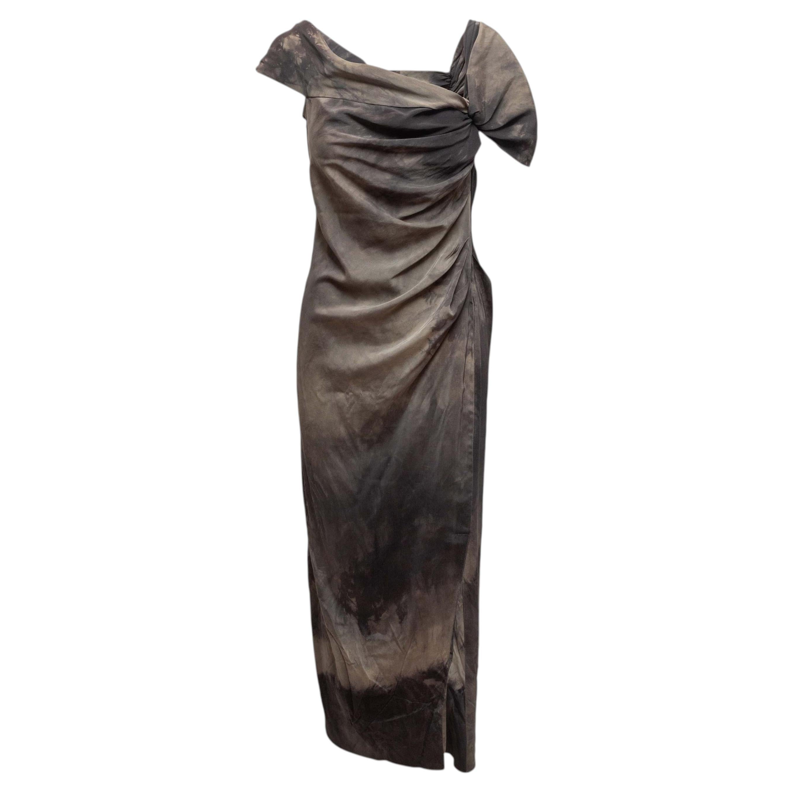 Grey Cortana Tie-Dye Silk Gown Size IT 40 For Sale