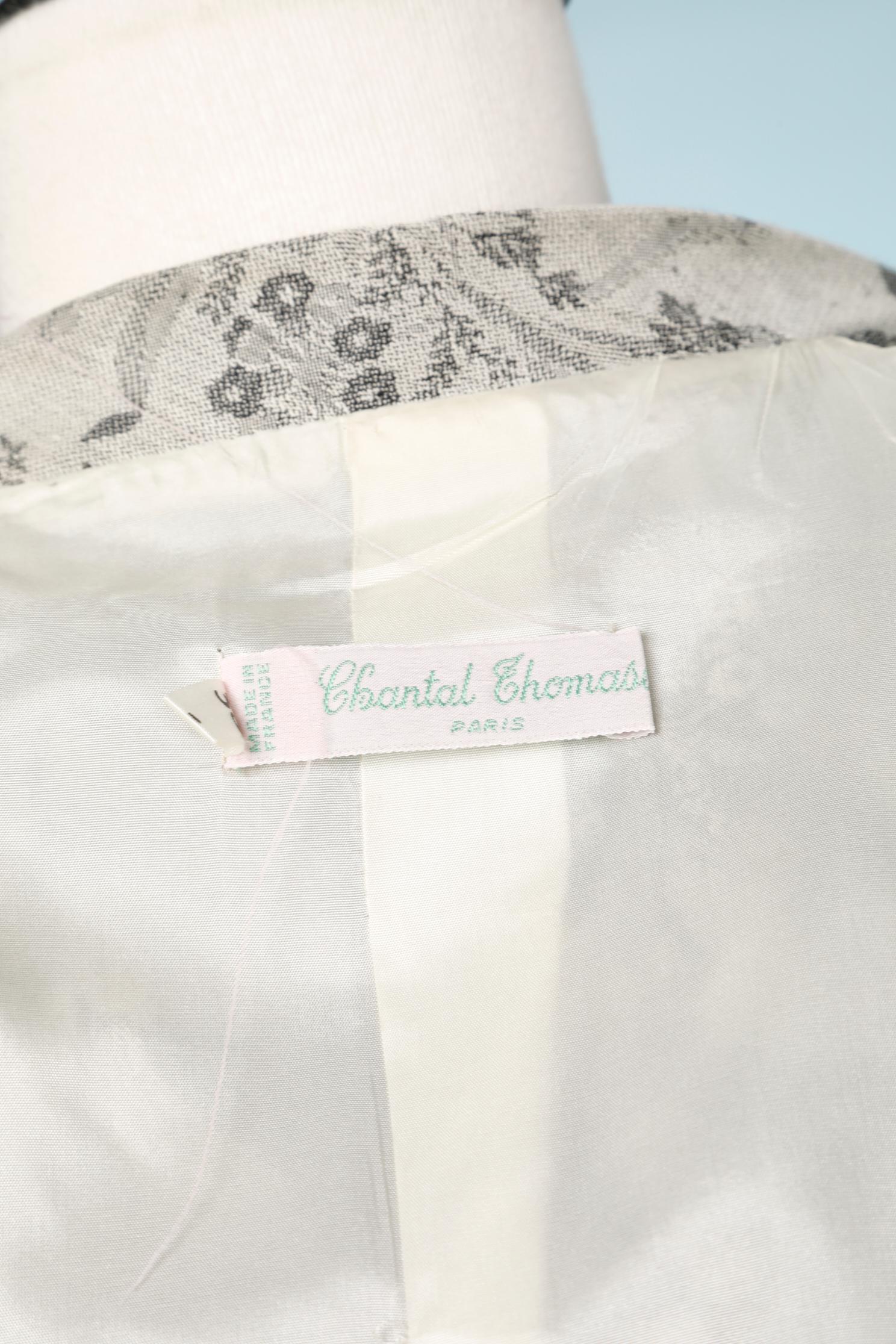 Combinaison-jupe en jacquard de coton et de lin gris Chantal Thomass, années 1990  en vente 2