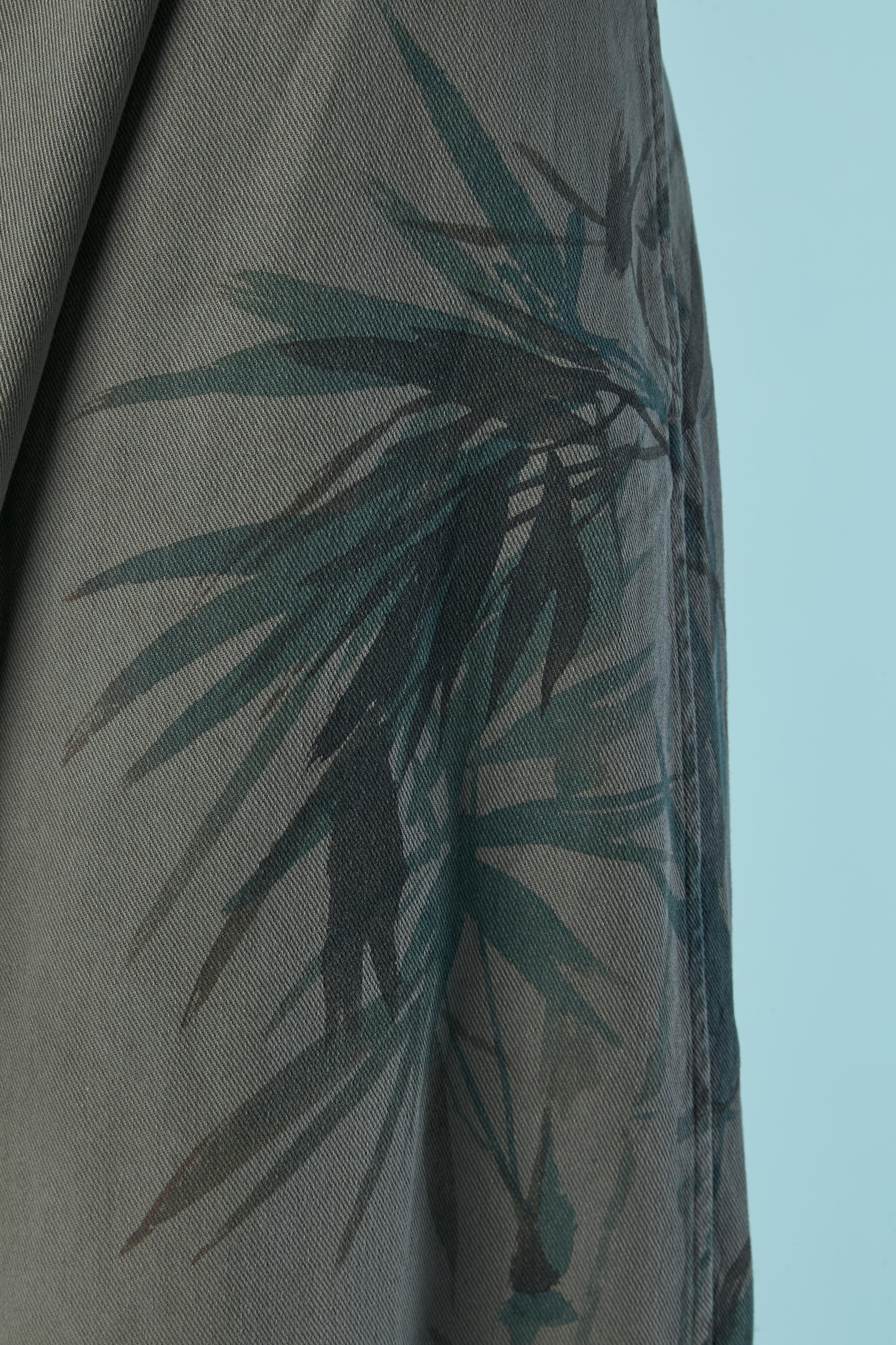 Pantalón baggy de algodón gris con estampado de bambú CHRISTIAN DIOR Gris en venta