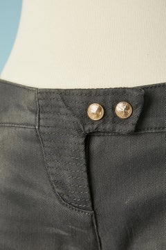 Grey cotton denim jean biker style Balmain