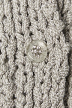 Grey cotton see-through knit cardigan CHANEL