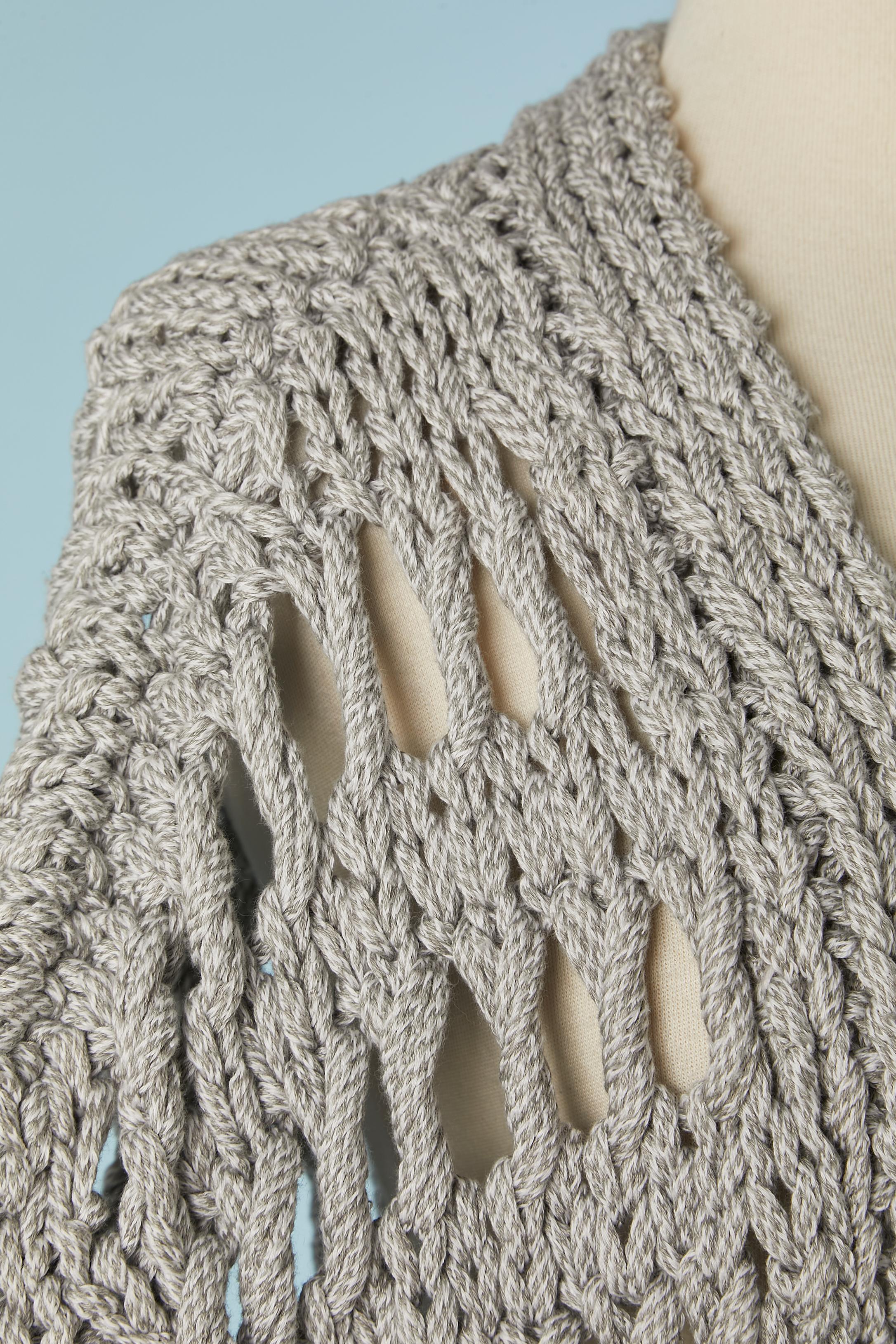 Chaqueta de punto transparente de algodón gris CHANEL Gris en venta