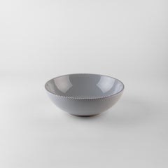 Grey crenellated plates: Soup, holder, side plate for 4. Handmade in Italy 2024