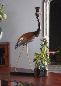 Grey Crowned Crane Sculpture by Mangani for Oggetti, Italy, 1970s