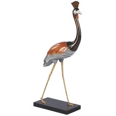 Grey Crowned Crane Sculpture by Mangani for Oggetti, Italy, 1970s