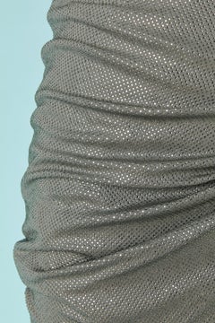 Grey crystalized wrapped and draped skirt ALEXANDRE VAUTHIER