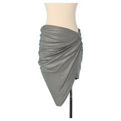 Grey crystalized wrapped and draped skirt ALEXANDRE VAUTHIER