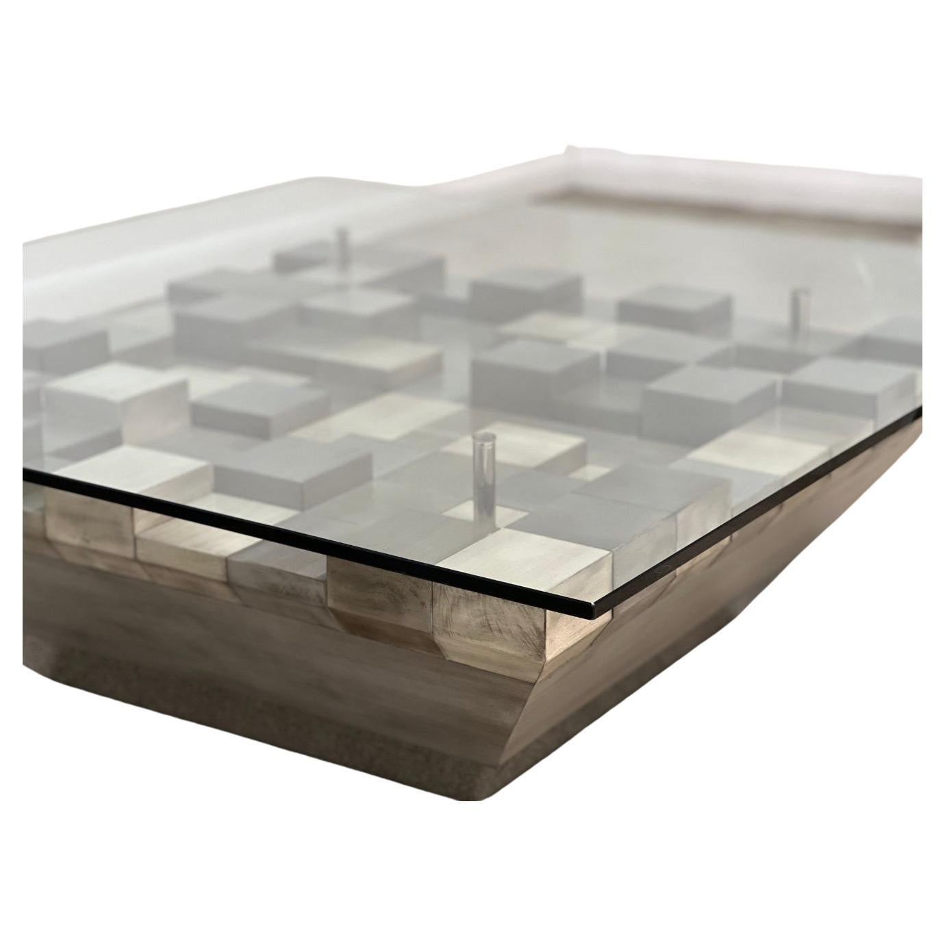 Grey Cubes Cocktail Table For Sale