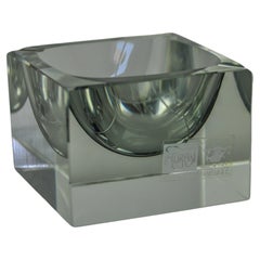 Grey cubic Sommerso ashtray by Seguso, Murano, Italy, 1970