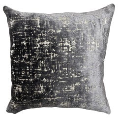 Grey Cut Velvet Abstract Pattern Deep Slate Grey
