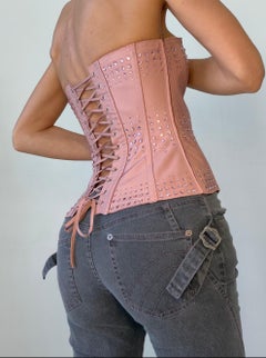 Grey Denim Jeans with Pink Contrast Stitching