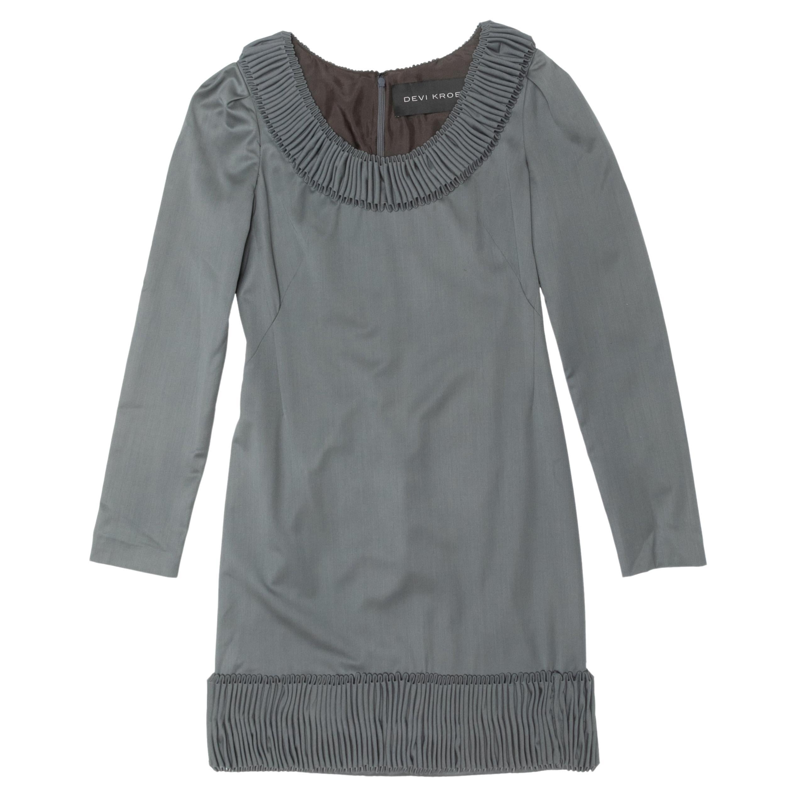 Grey Devi Kroell Long Sleeve Mini Dress Size EU 36