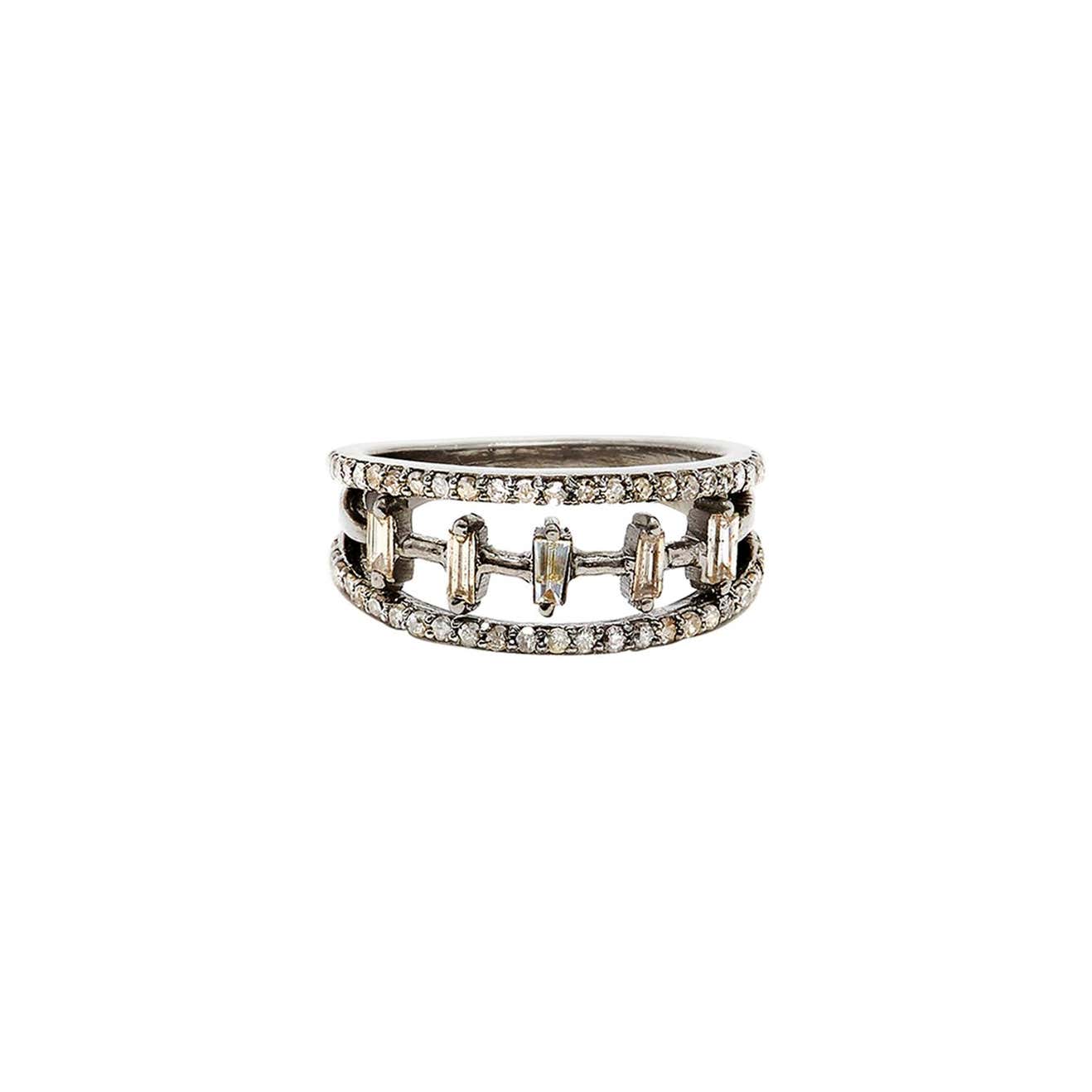 Grey Diamond Baguette Band For Sale at 1stDibs