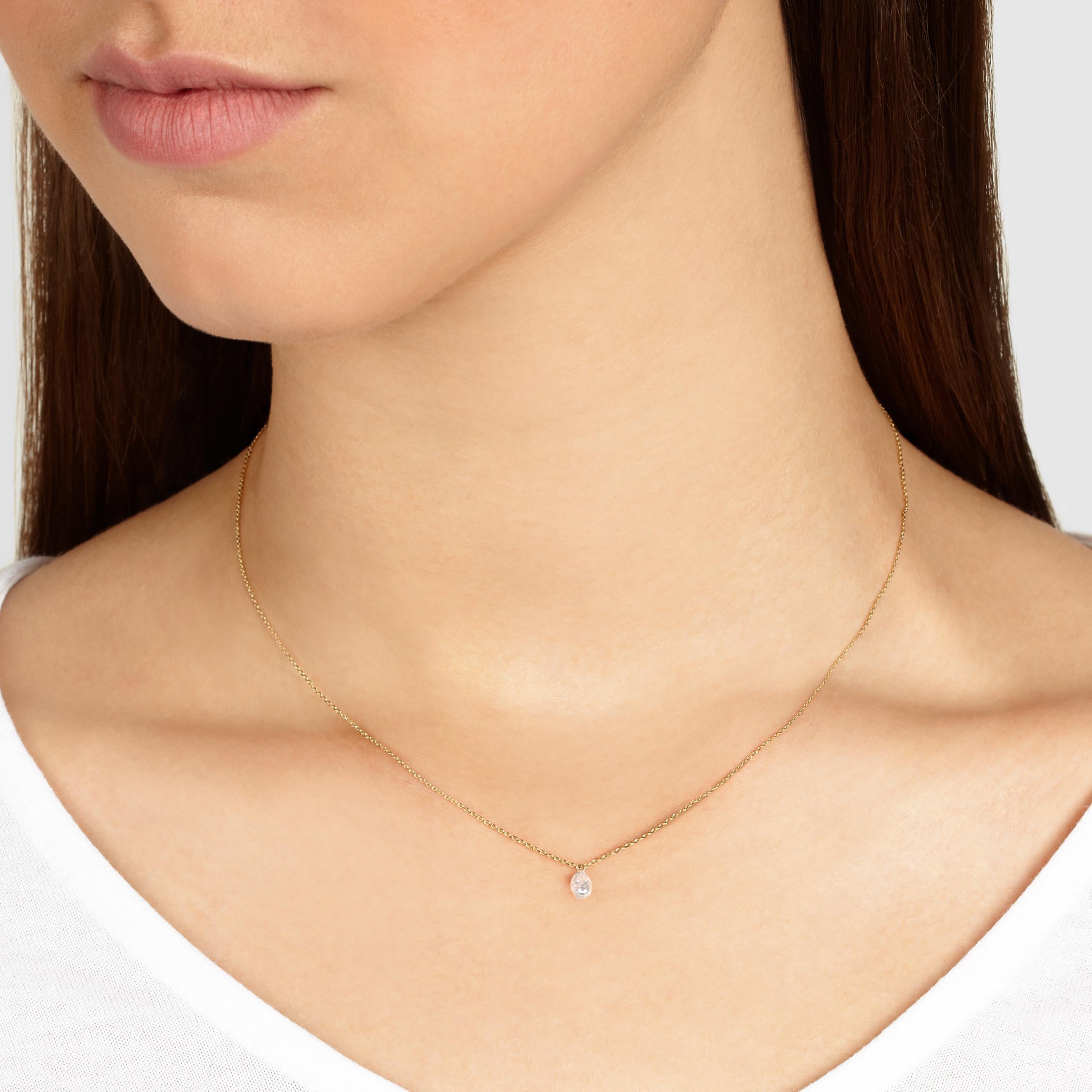 Allison Bryan Collier à gouttes en or jaune et diamants gris Neuf - En vente à London, GB