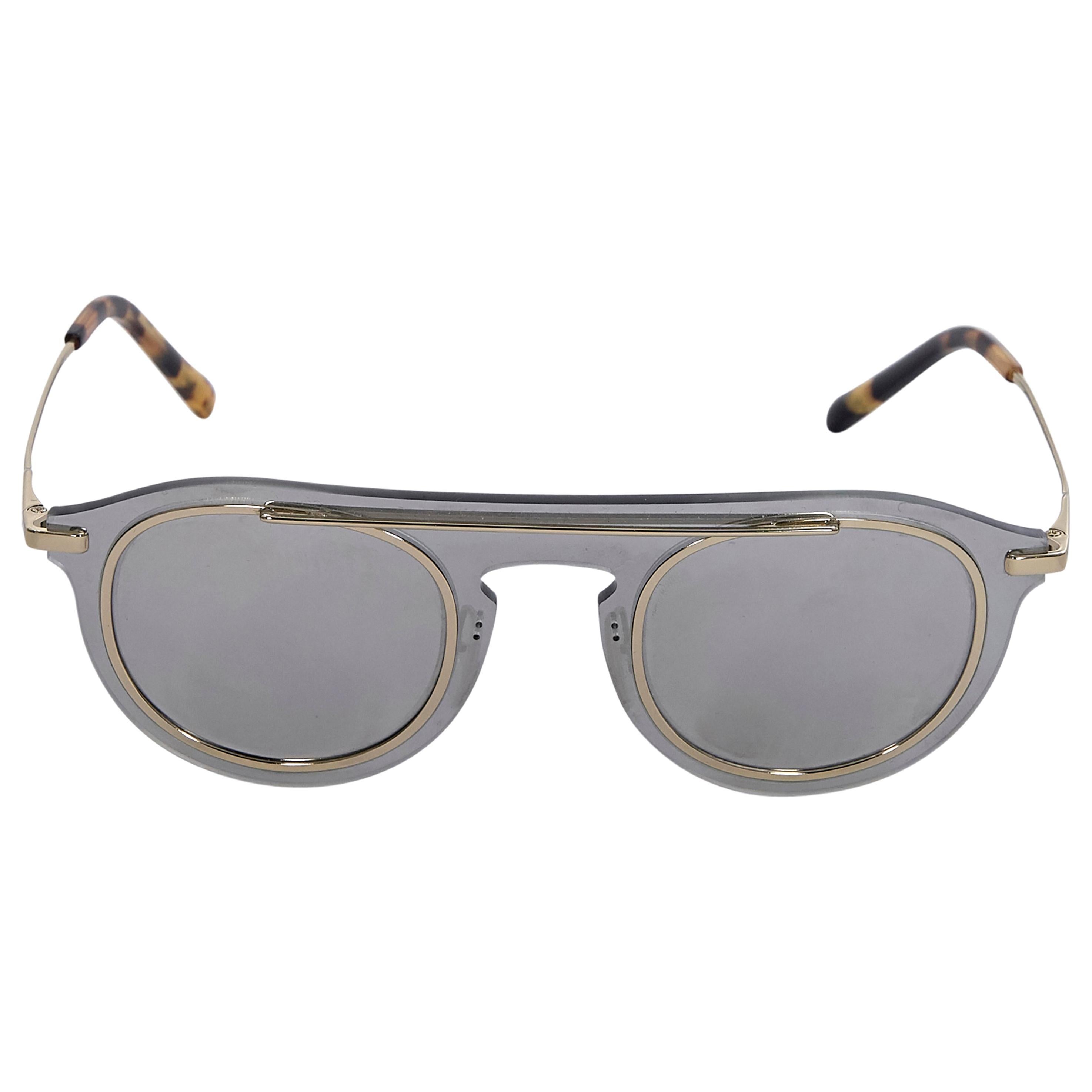 Dolce & Gabbana Grey Mirrored Metal Frame Sunglasses
