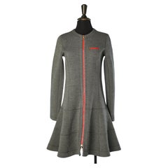 Grey dress with orange zip puller CHRISTIAN DIOR