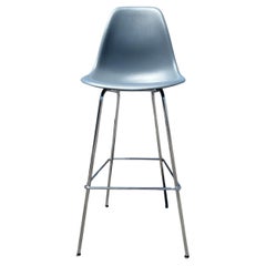 Grey Eames Molded Plastic Bar Stool, Herman Miller