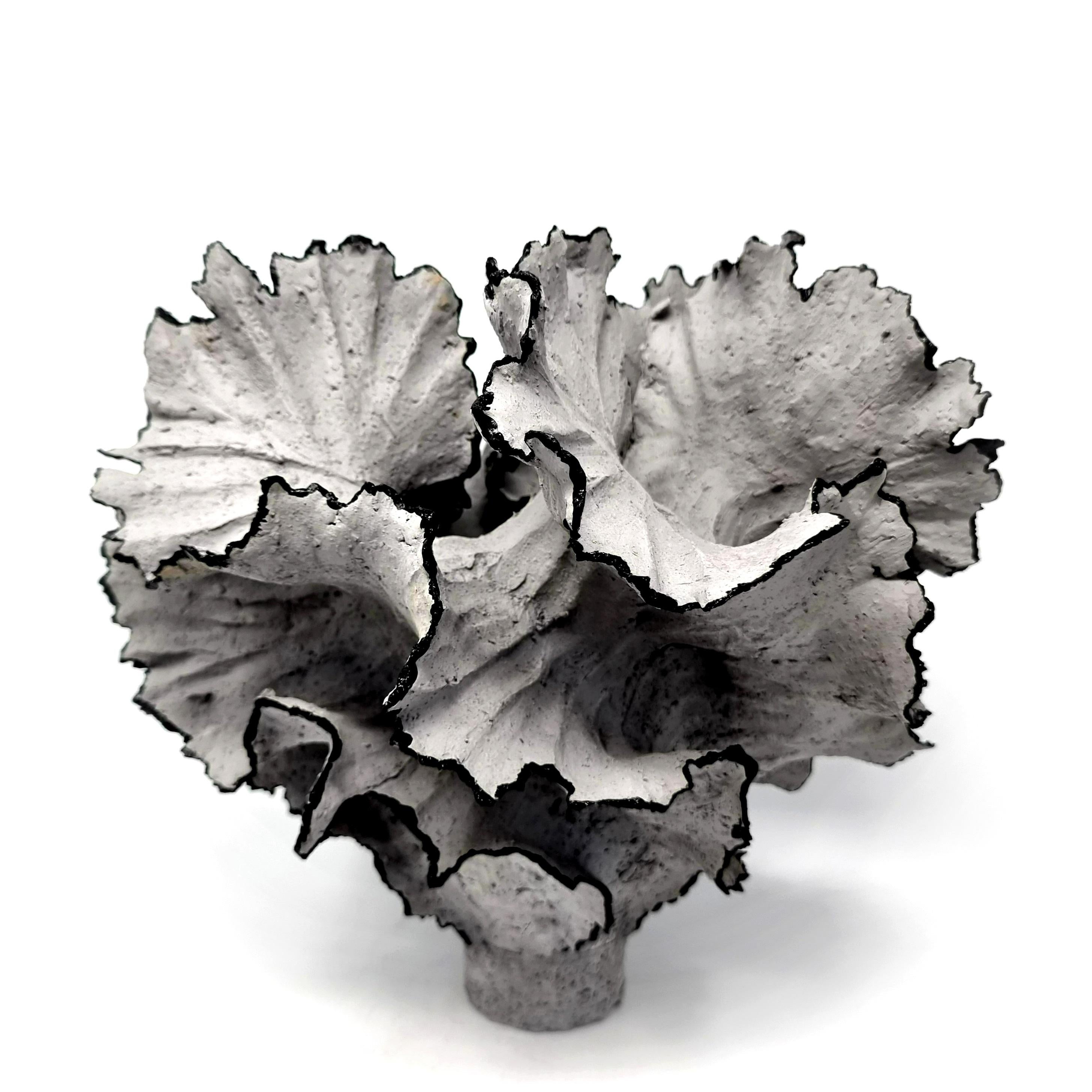 Danish Grey Earthenwear, Leaf Sculpture // 166 For Sale