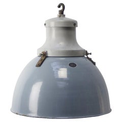 Grey Enamel and Cast Vintage Industrial Pendant Lights by Industria Rotterdam