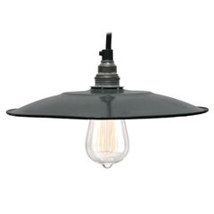 Grey Enamel French Vintage Industrial Pendant Lights (5x)