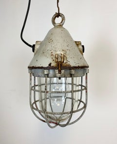 Lampe à cage grise antidéflagrante Factory Bunker de EOW:: années 1960