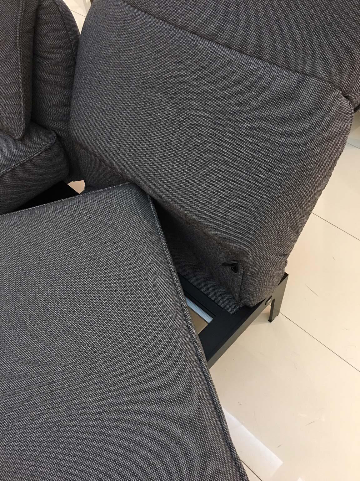 Funktionale Sofa-Sessel-Sessel-Lounge aus grauem Stoff mit schwarzem Stahlgestell von Rolf Benz (21. Jahrhundert und zeitgenössisch)