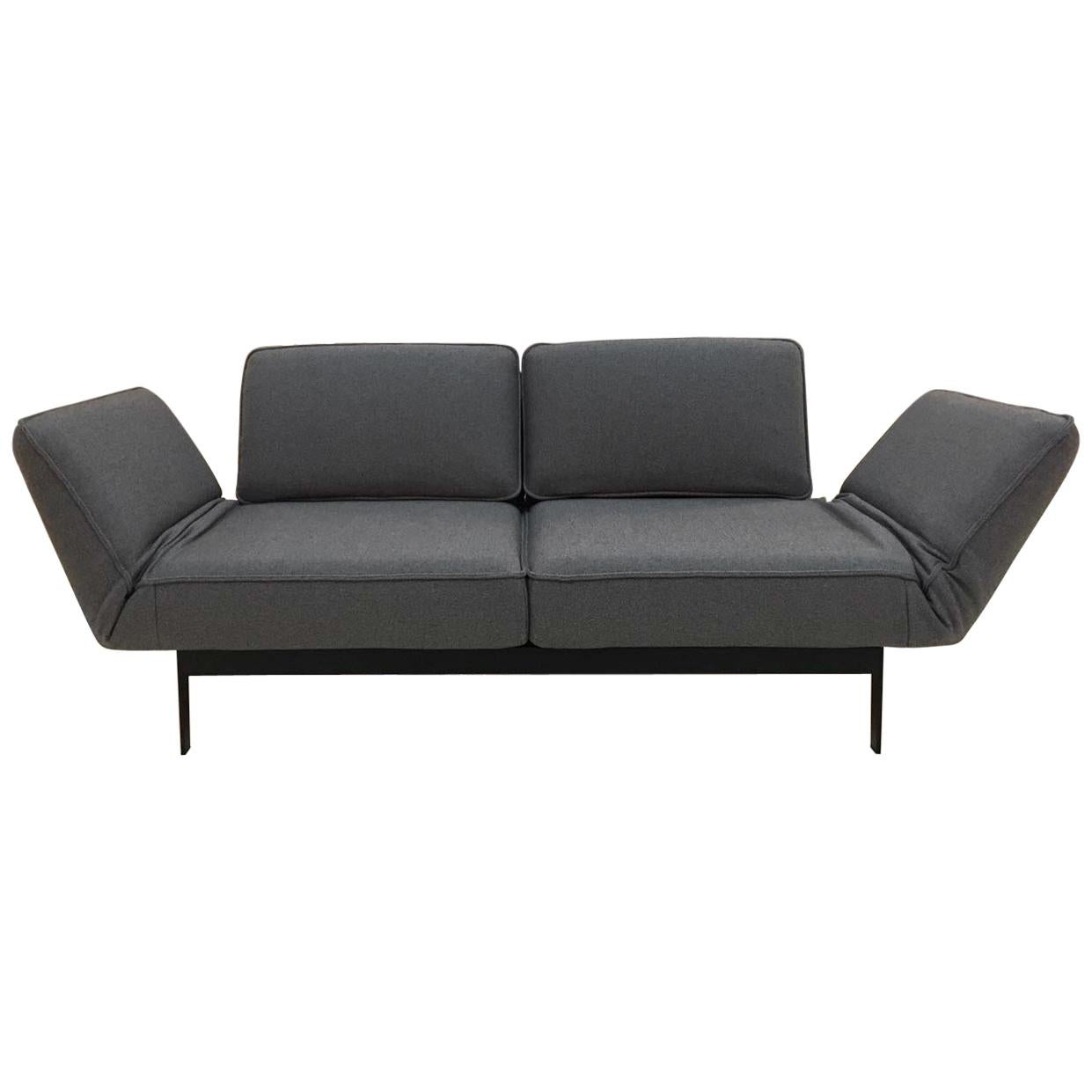 Funktionale Sofa-Sessel-Sessel-Lounge aus grauem Stoff mit schwarzem Stahlgestell von Rolf Benz