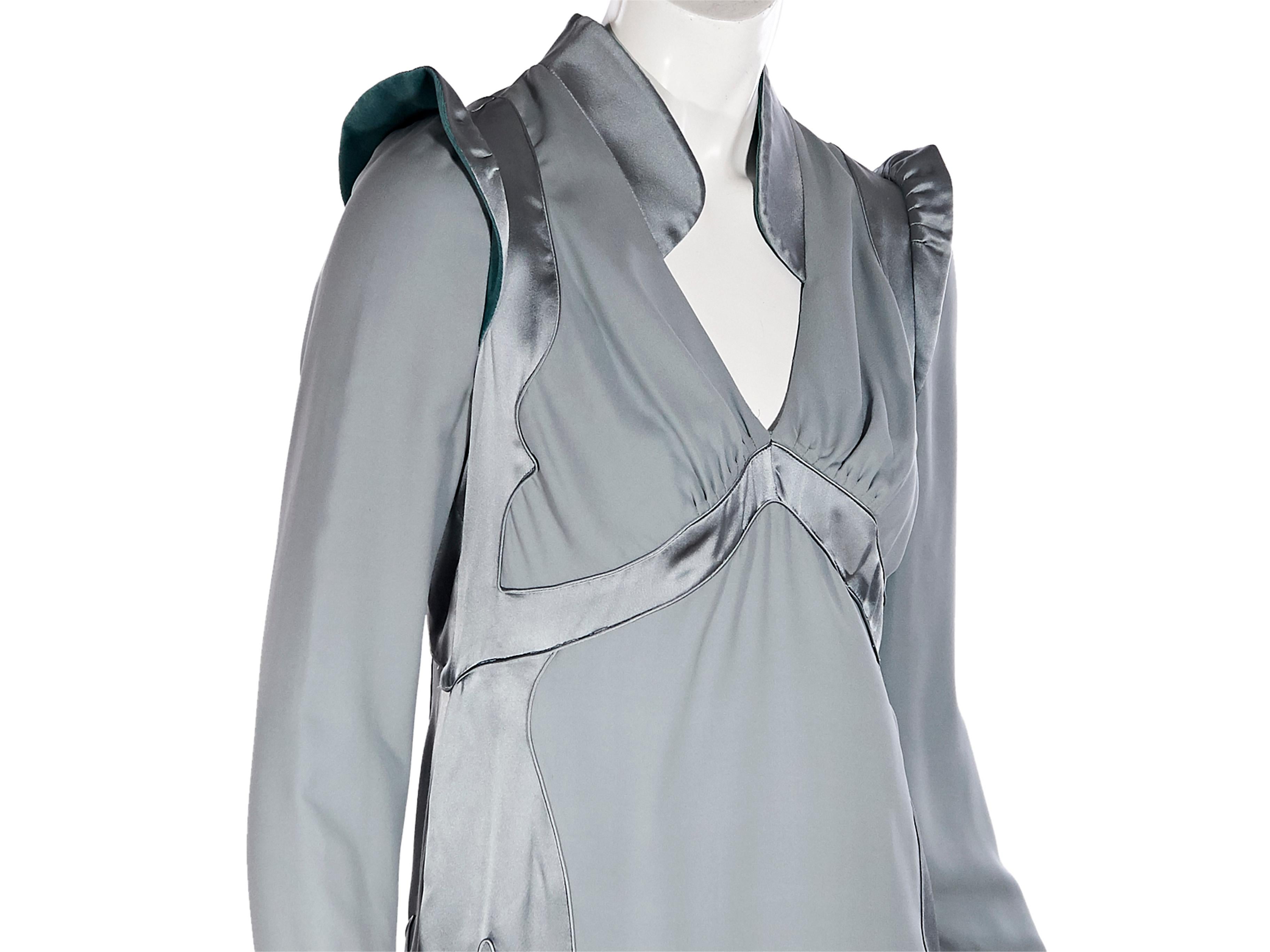  Tom Ford For Yves Saint Laurent Grey Silk Pagoda Dress In Good Condition In New York, NY