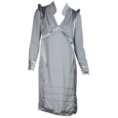  Tom Ford For Yves Saint Laurent Grey Silk Pagoda Dress