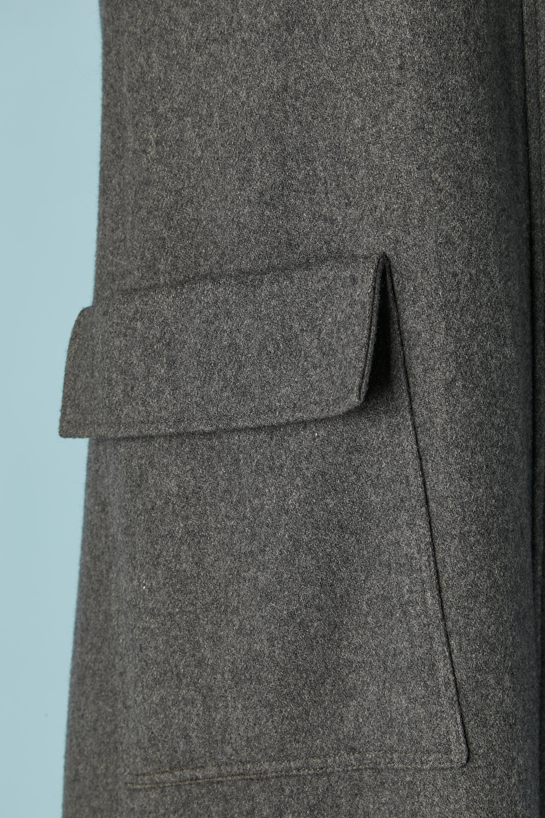 Robe de jour flanelle grise Karl Lagerfeld pour Chloé  Excellent état - En vente à Saint-Ouen-Sur-Seine, FR