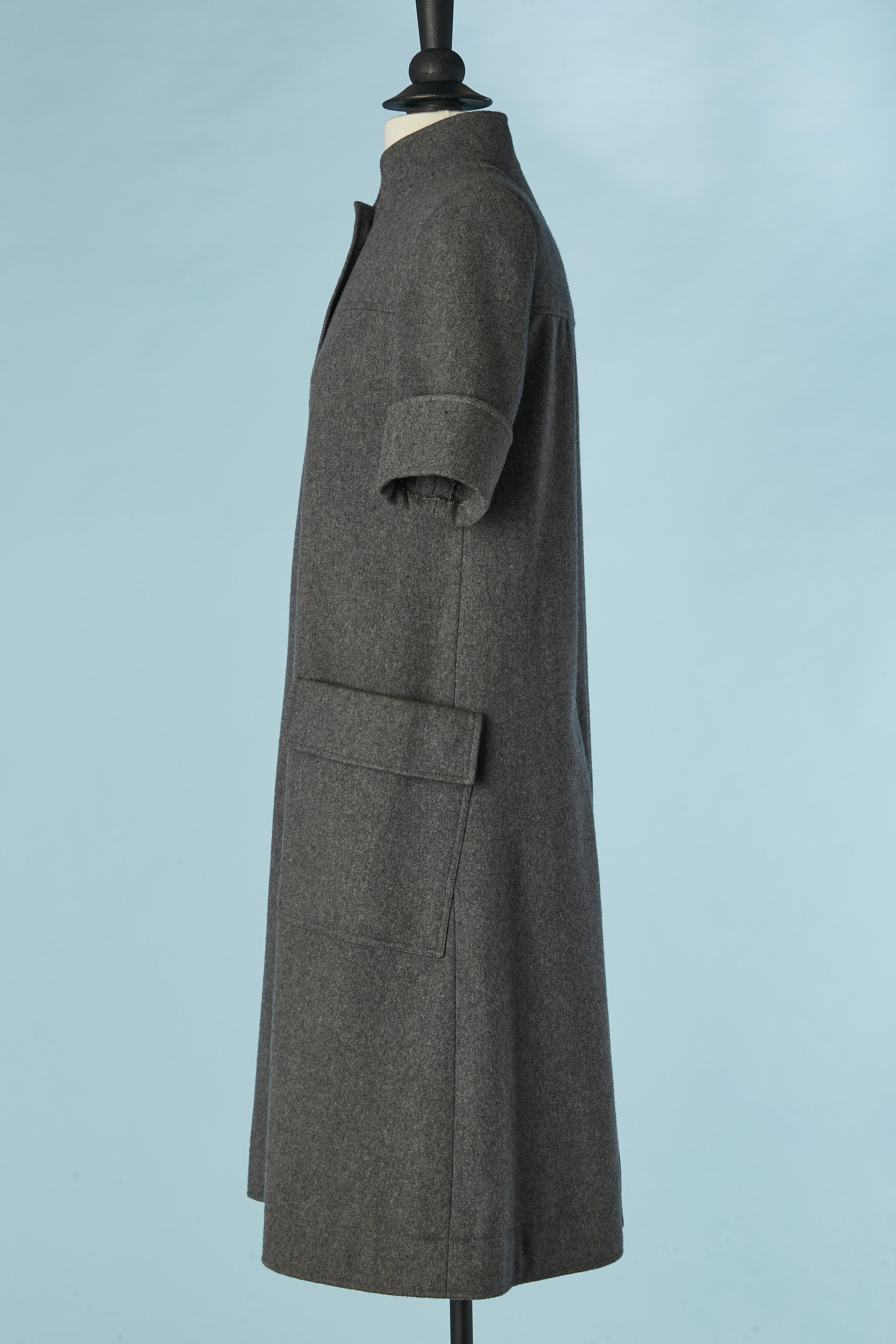 Women's Grey flanelle day dress Karl Lagerfeld for Chloé  For Sale