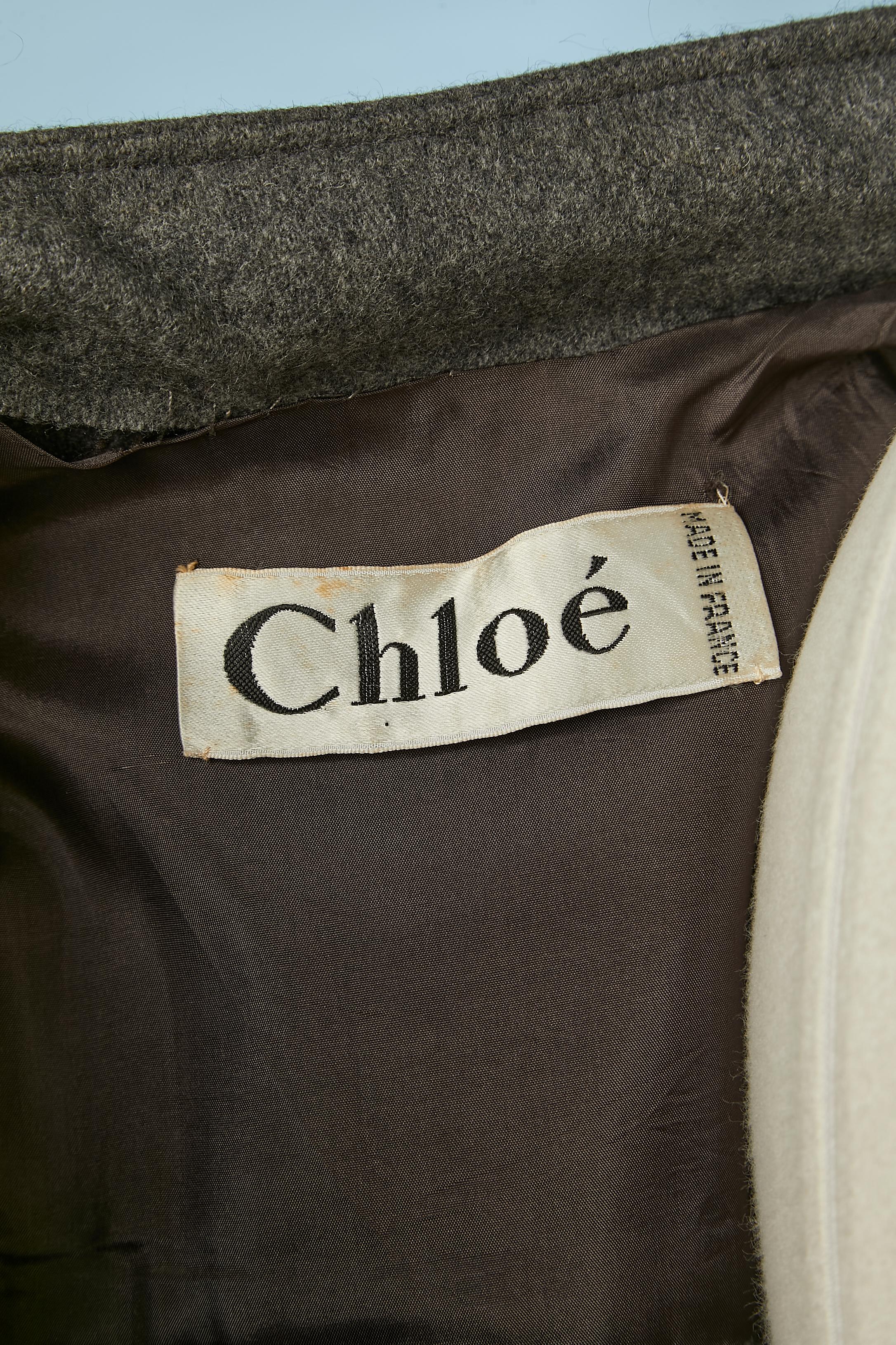 Robe de jour flanelle grise Karl Lagerfeld pour Chloé  en vente 2
