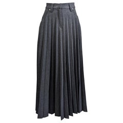 Jupe en jean plissée en flanelle grise Sunburst