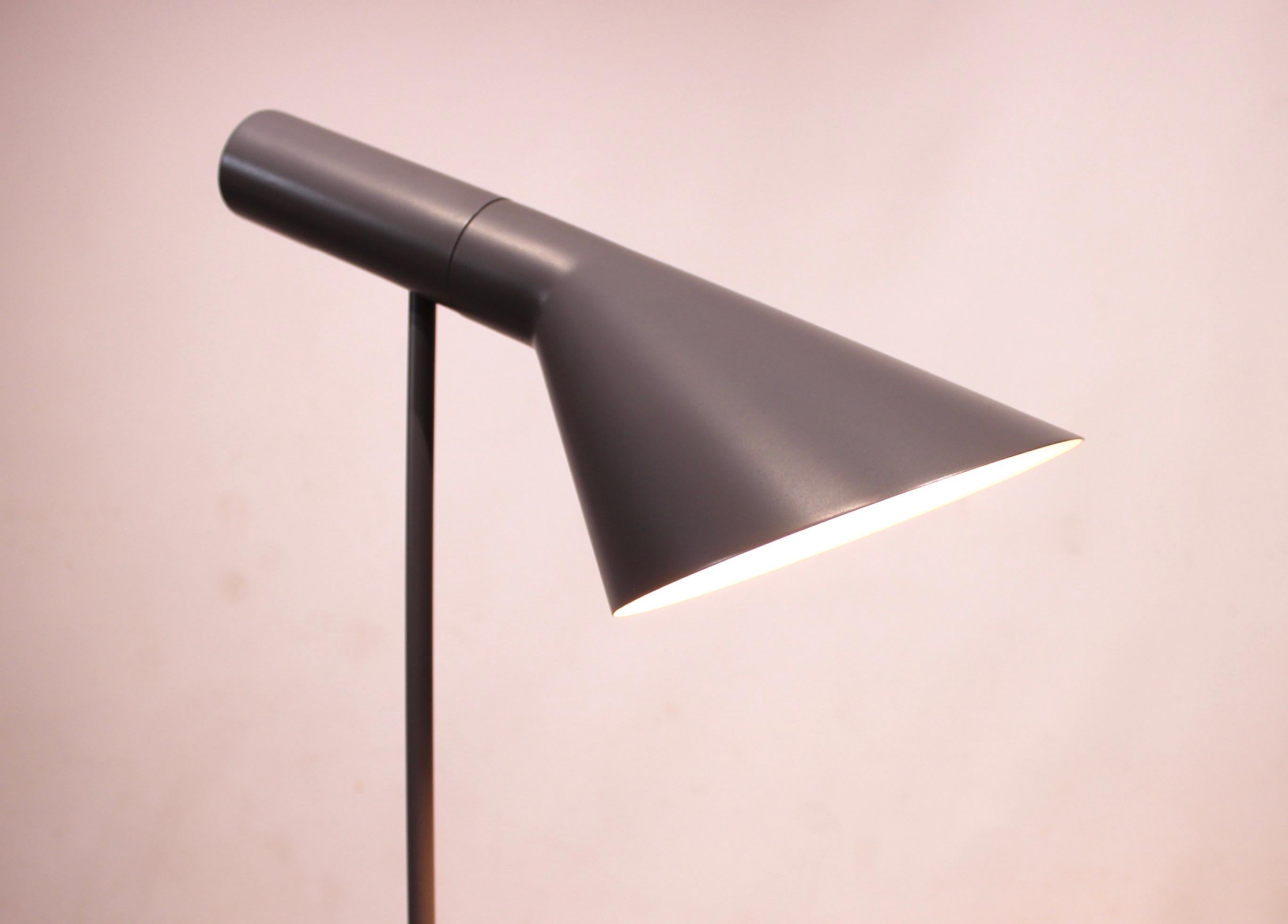 Scandinavian Modern Grey Floor Lamp by Arne Jacobsen and Louis Poulsen, 1990s For Sale