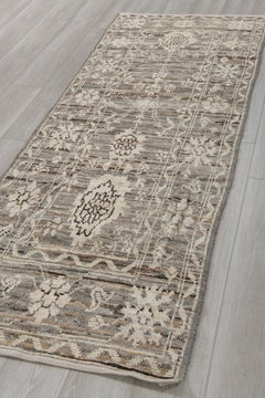 Grey Floral Star Motif Tulu