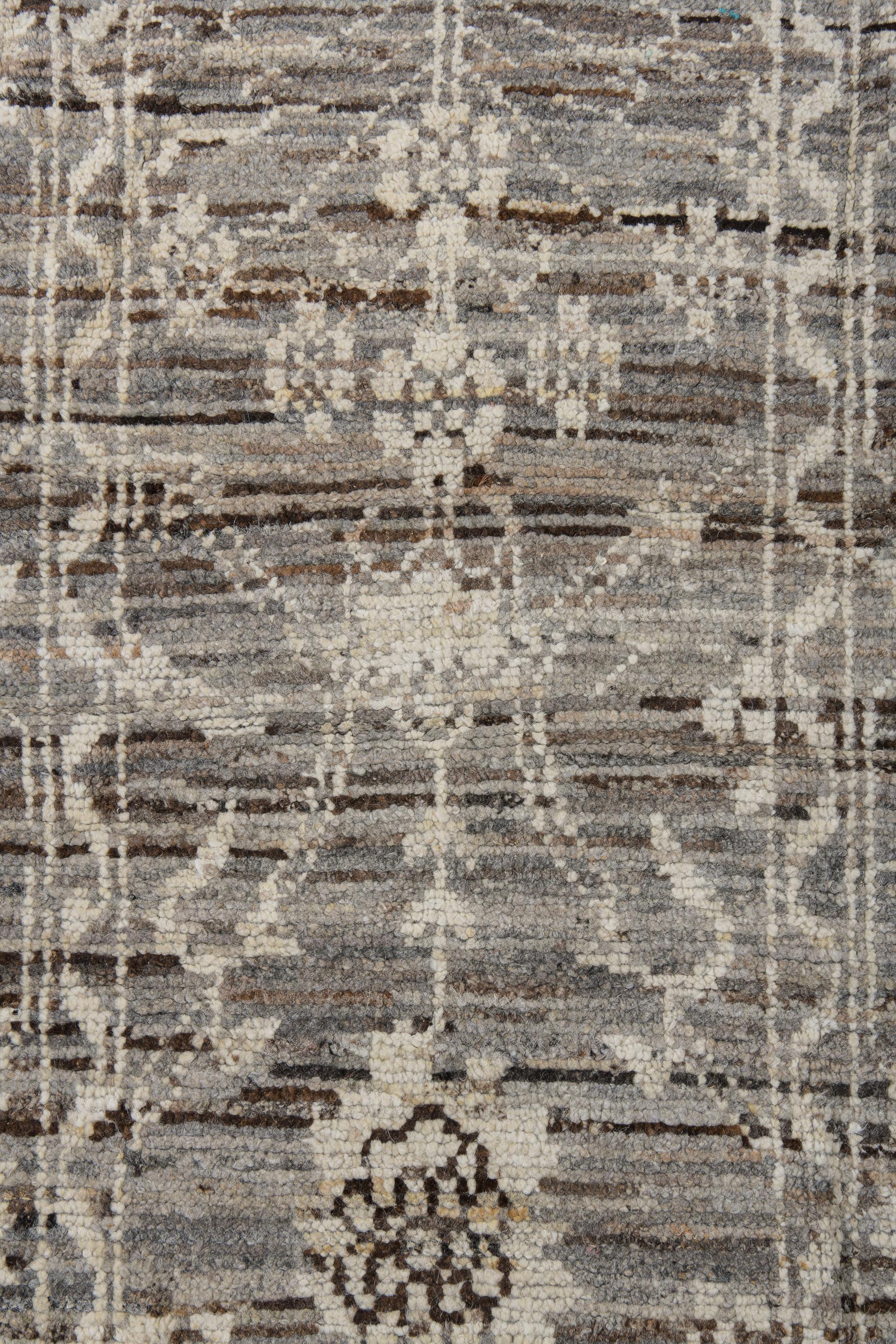 Afghan Tulu à motif floral gris d'étoiles en vente