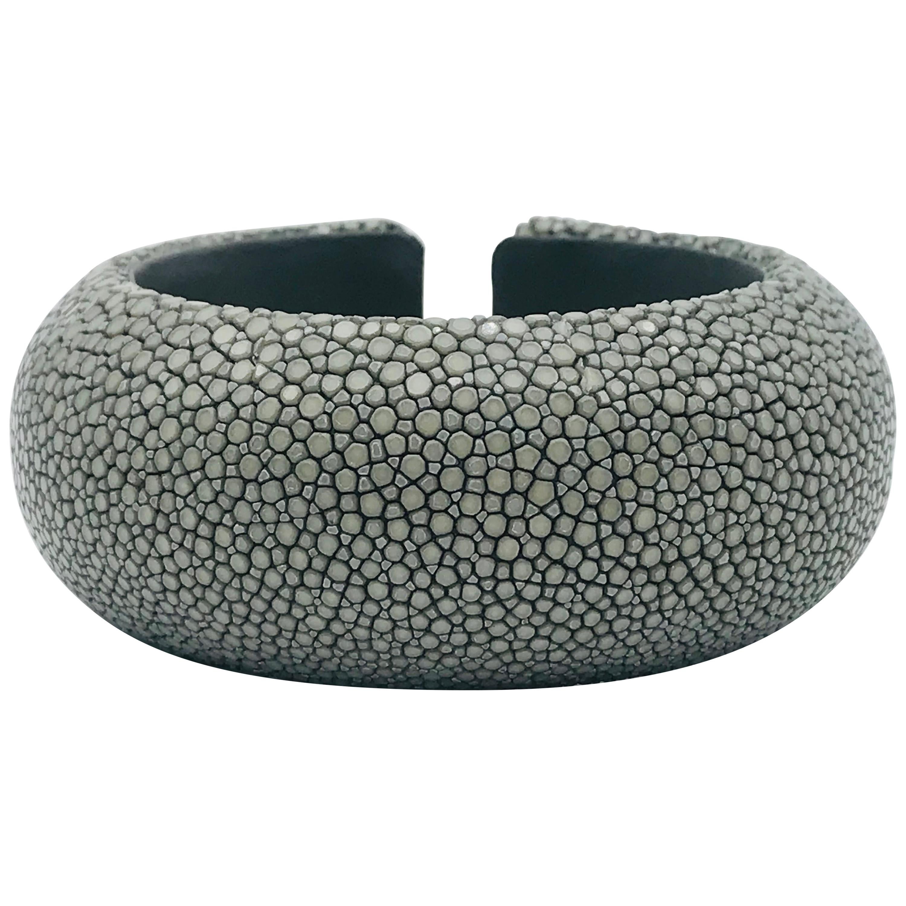 Grey Galuchat Cuff Bracelet