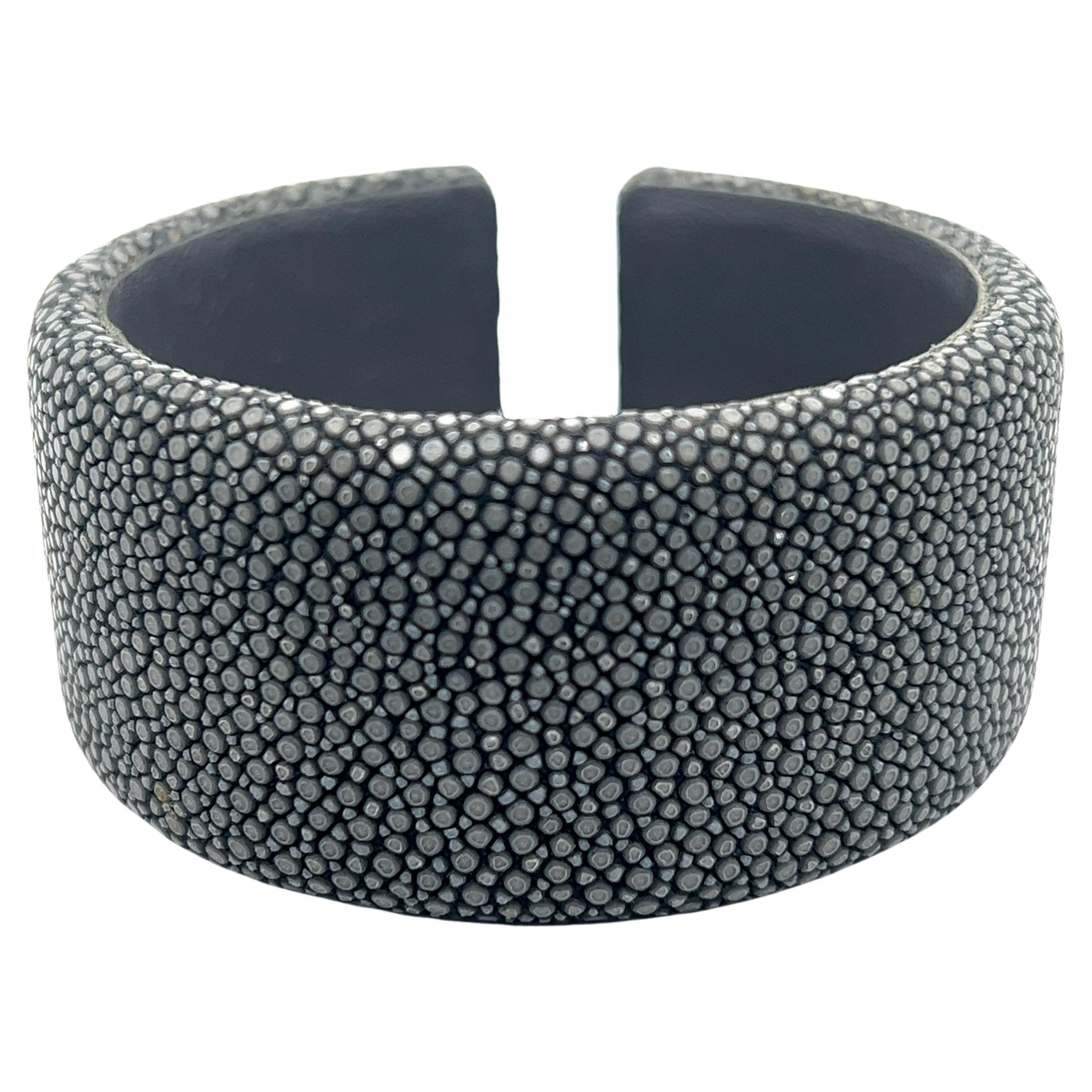 Grey Galuchat Cuff Bracelet