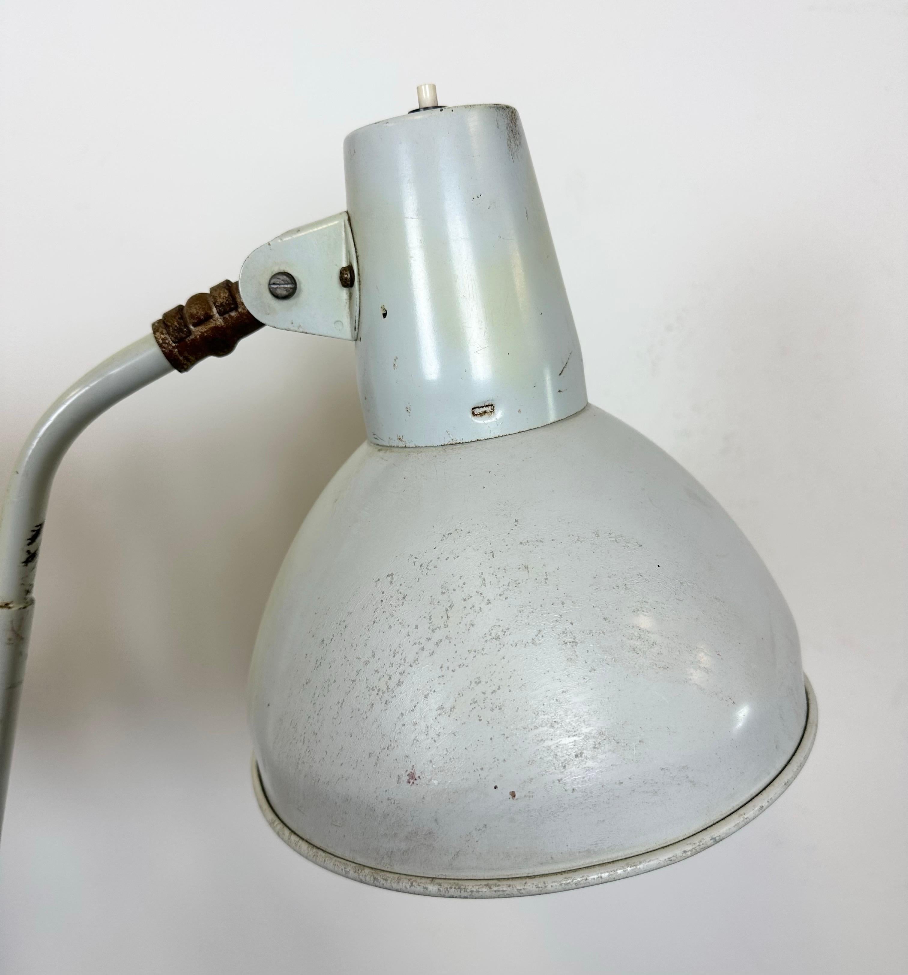 Grey German Industrial Scissor Wall Lamp from SIS, 1960s For Sale 8